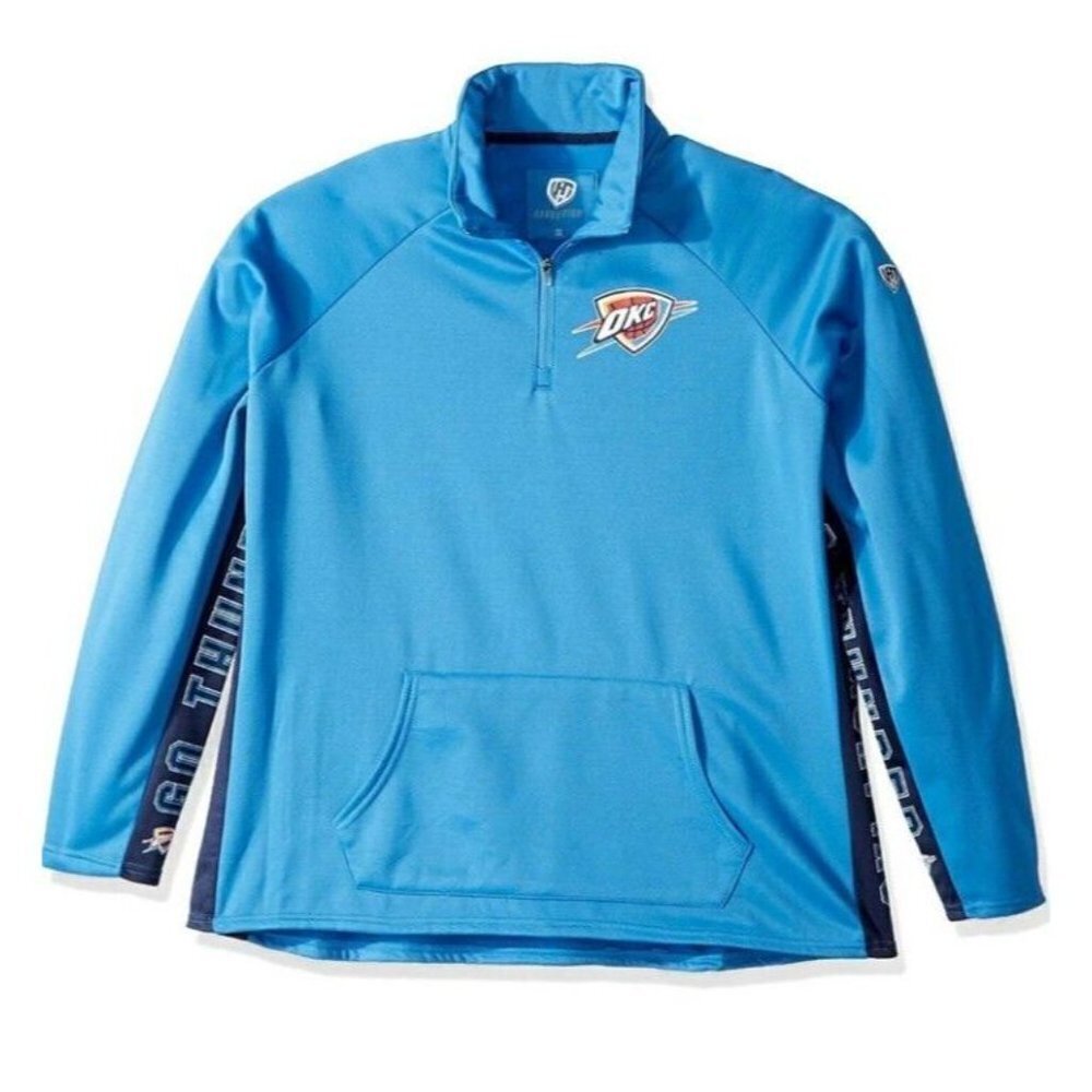 NBA Oklahoma City Thunder Hands High MVP Quarter Zip Pullover Womens S Blue - Picture 2 of 7